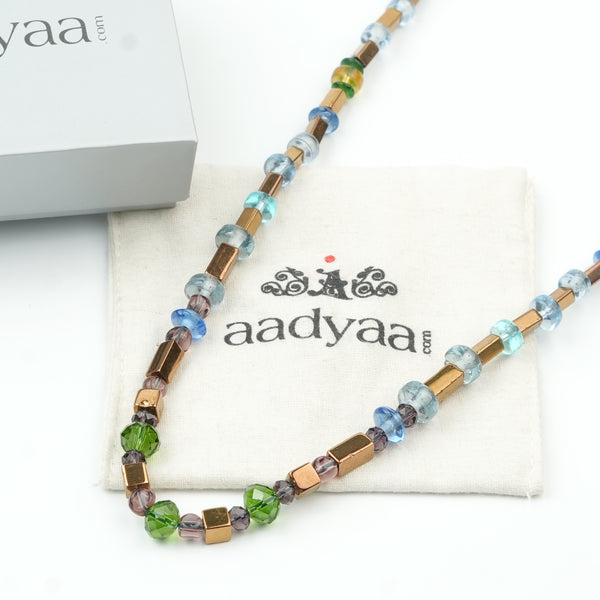 Glass Bead and Copper Bead Necklace