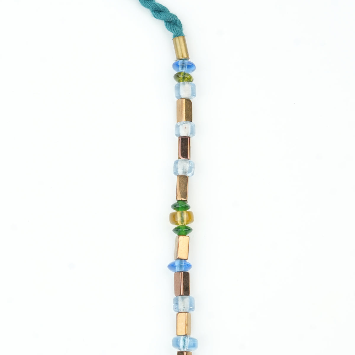 Glass Bead and Copper Bead Necklace