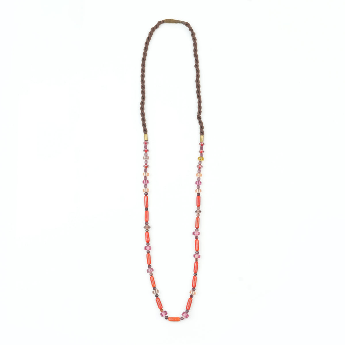 Glass Bead and Coral Bead Necklace