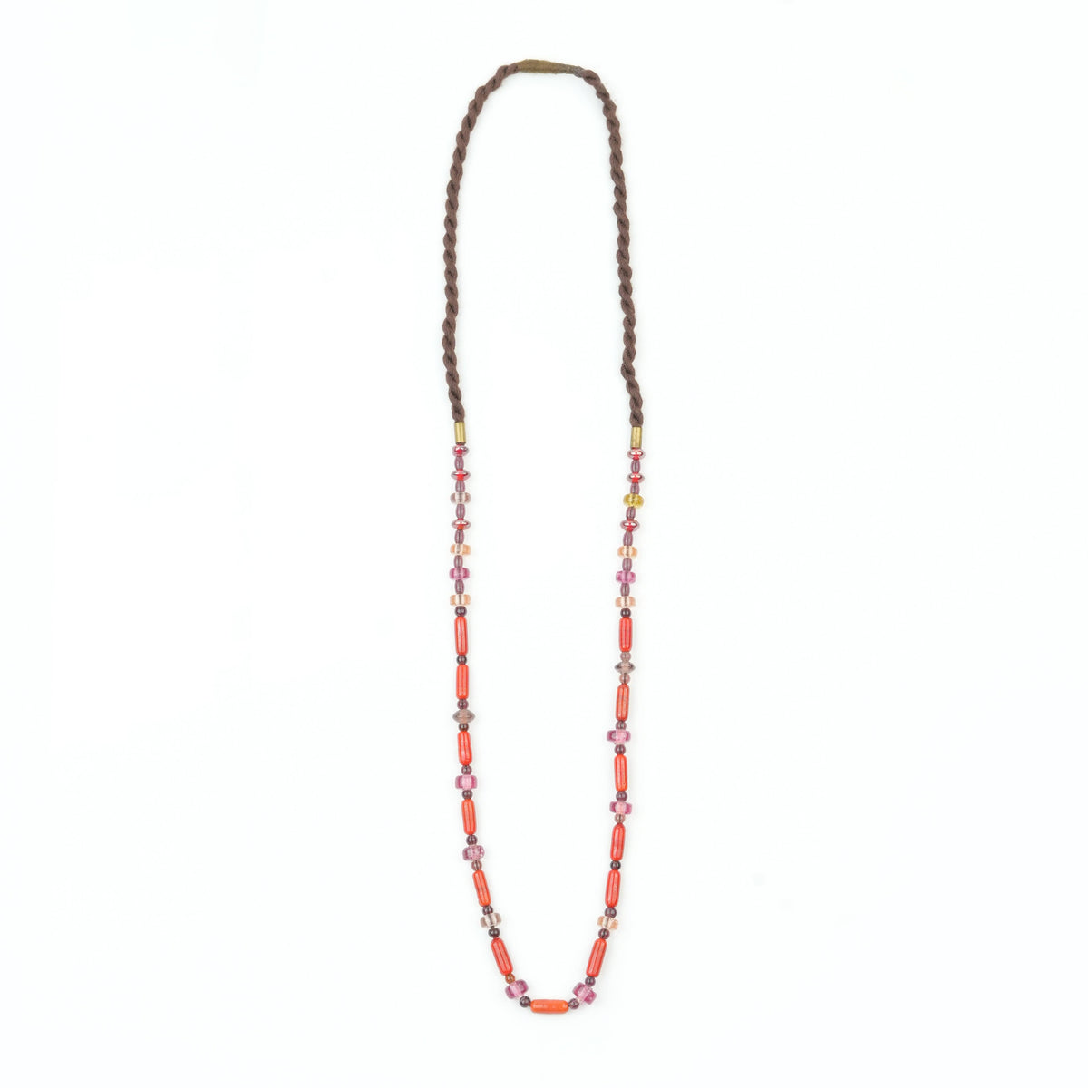 Glass Bead and Coral Bead Necklace