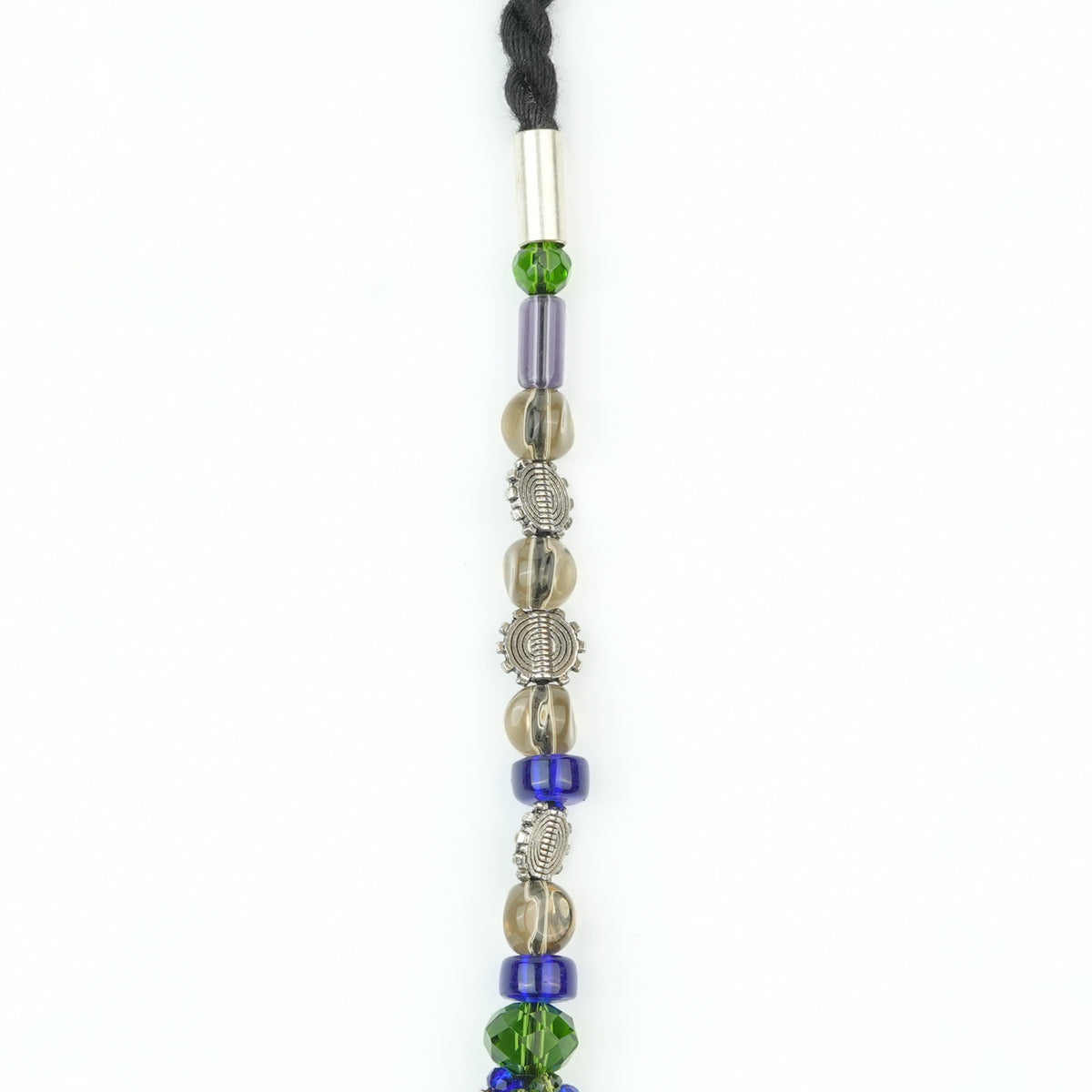 German Silver Pipes and Glass Bead Layered Necklace