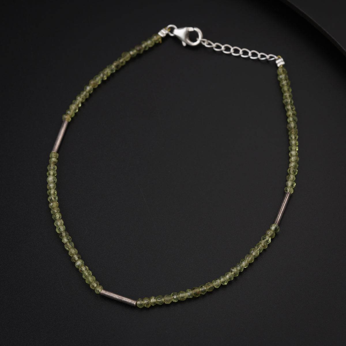 Peridot Silver Anklet