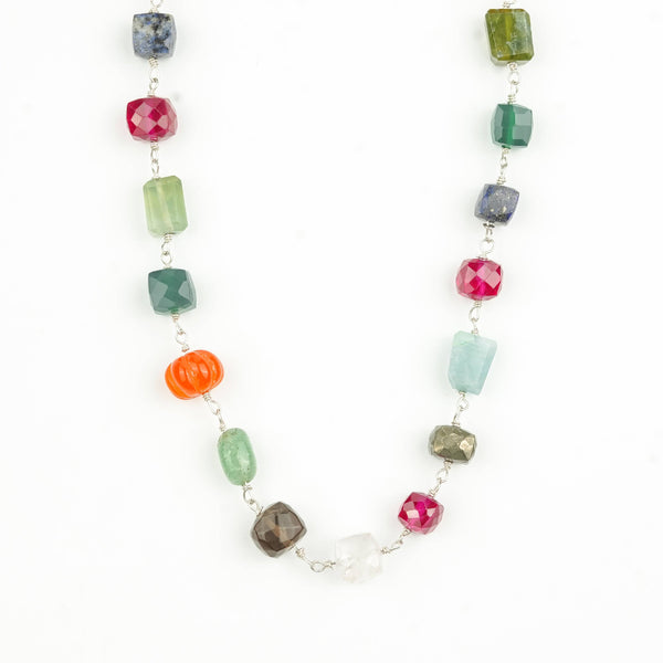 Multicolour Stone Ganthan Necklace – 28 Inches