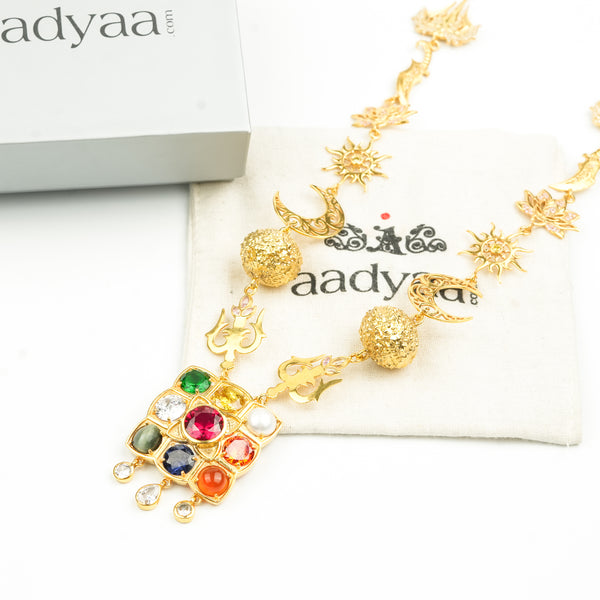 22k Gold plated Silver Durga Necklace (Made to Order)