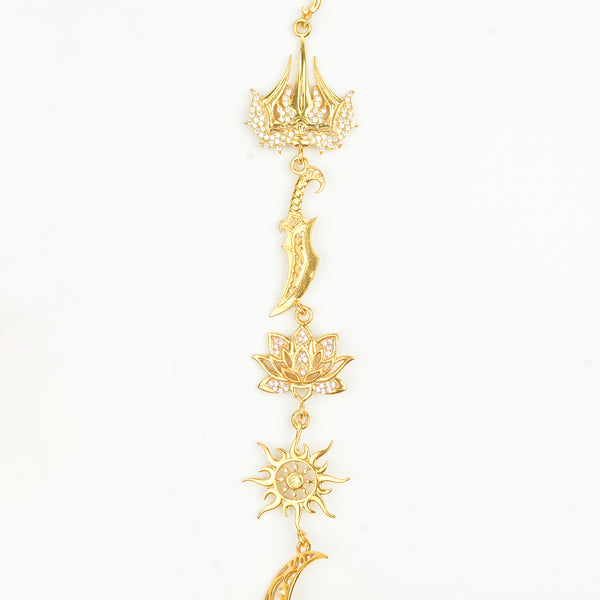 22k Gold plated Silver Durga Necklace (Made to Order)