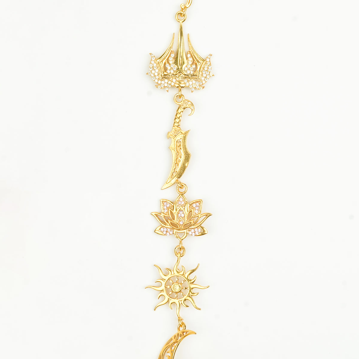 22k Gold plated Silver Durga Necklace (Made to Order)
