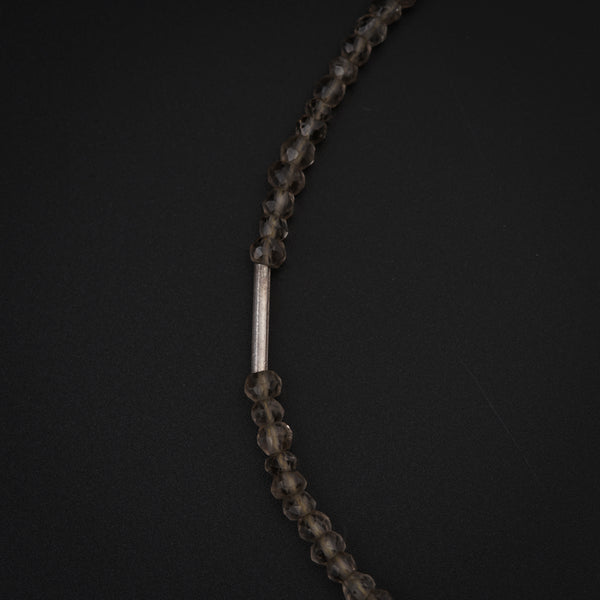 Smokey Quartz Silver Anklet