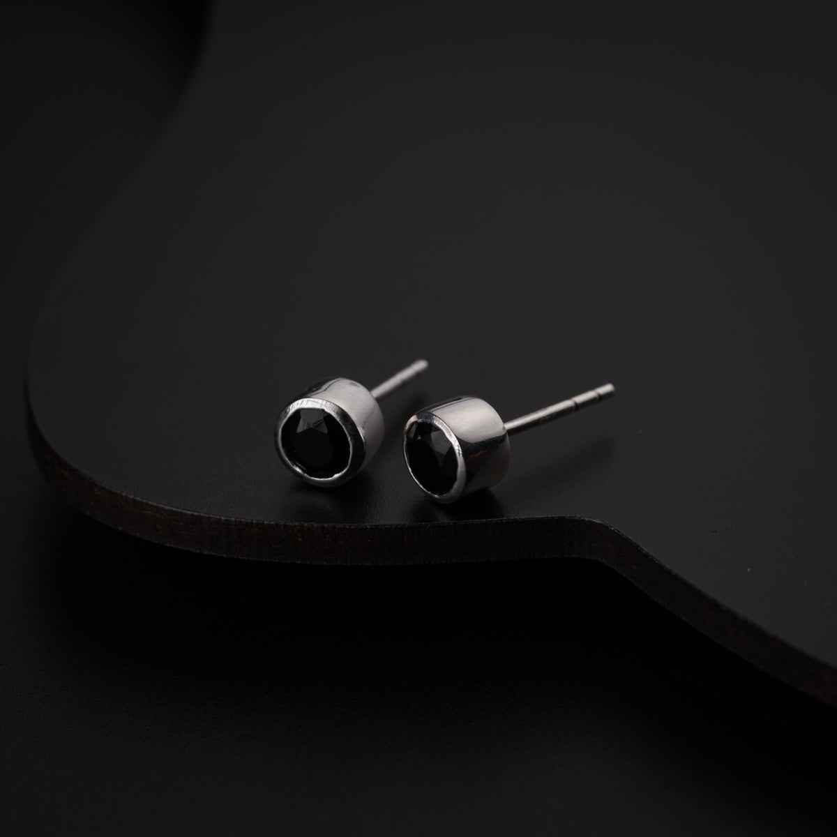 Black Onyx Silver Studs