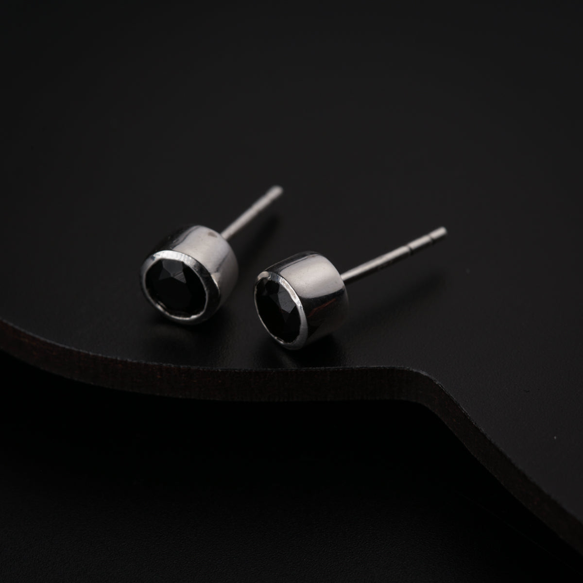 Black Onyx Silver Studs