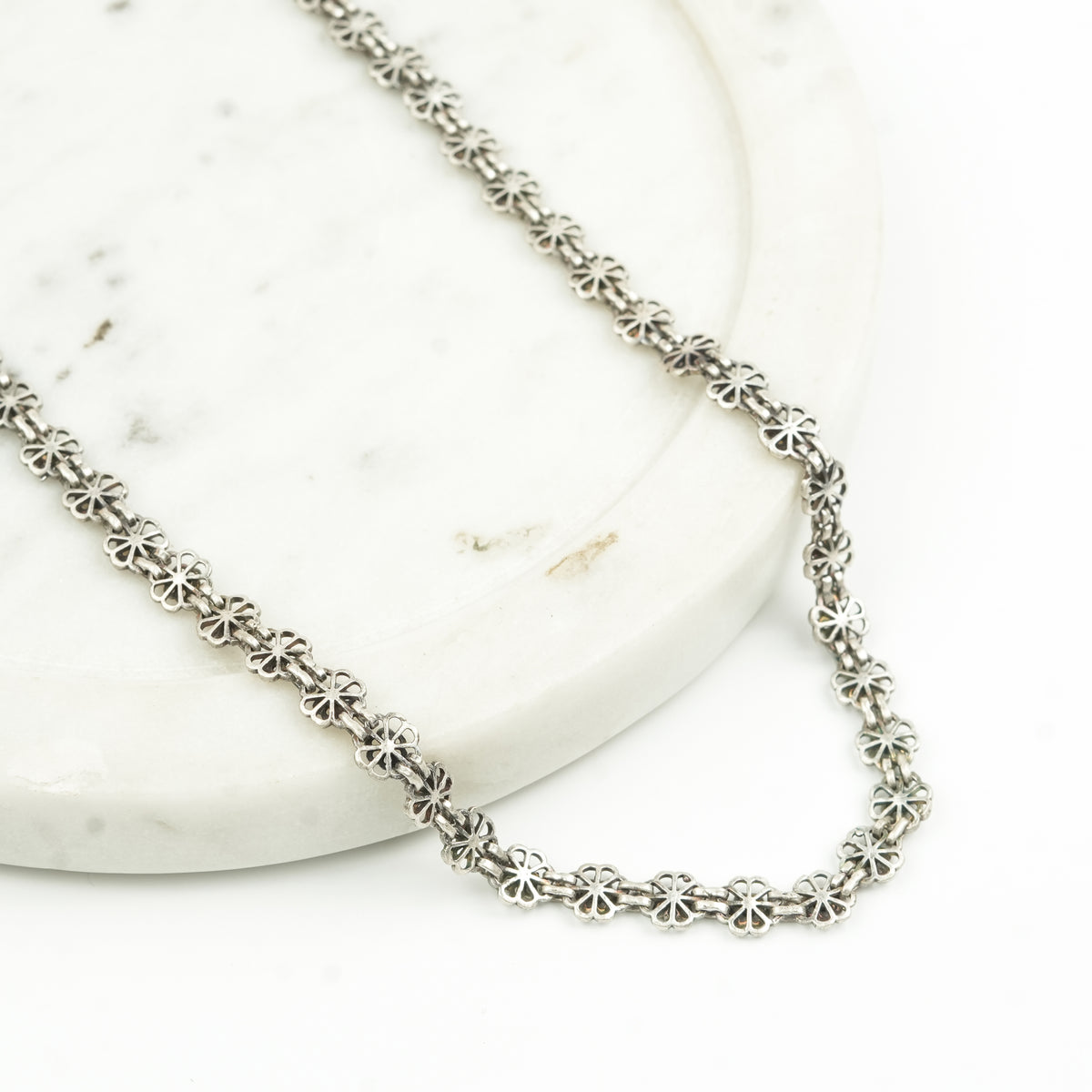Oxidised Silver Bakul Chokar Necklace