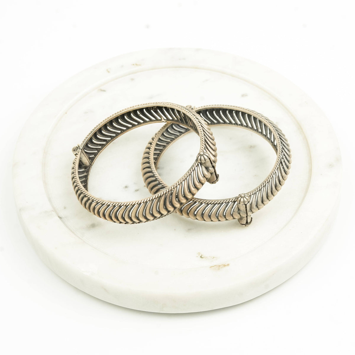 Oxidised Silver Shindeshahi Tode (Pair)