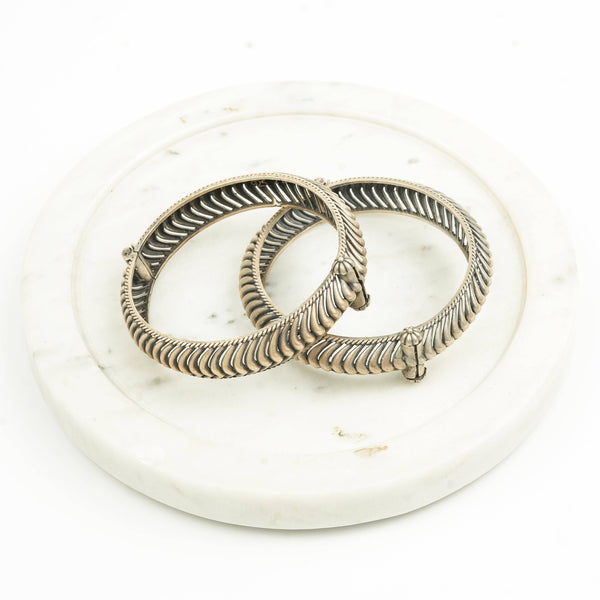 Oxidised Silver Shindeshahi Tode (Pair)
