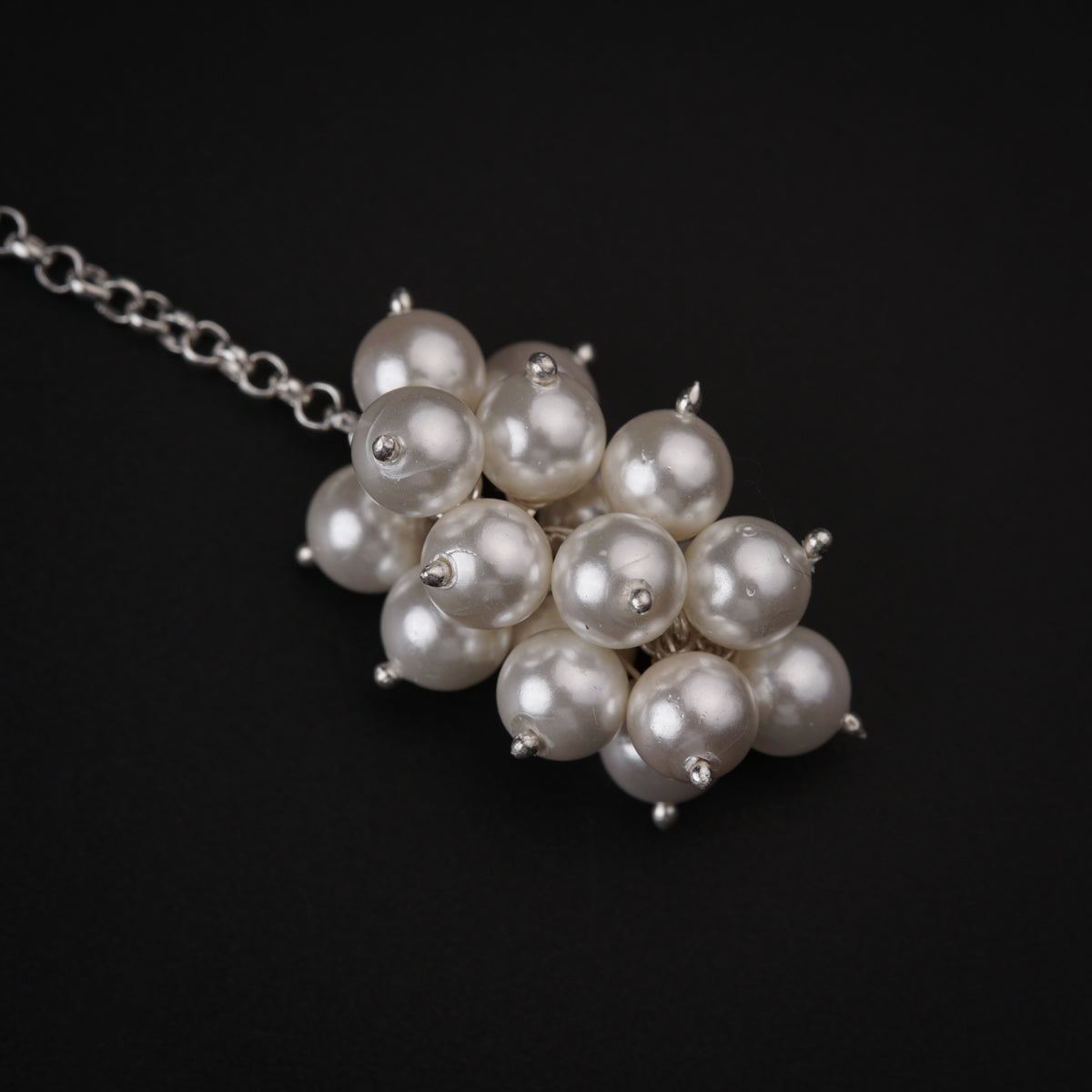 Silver Tie & Wear Necklace with Pearls and Semi Precious Stones