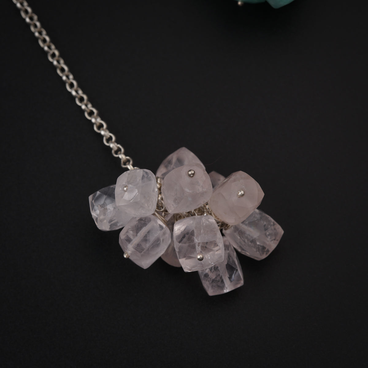 Silver Tie & Wear Necklace with Semi Precious Stones