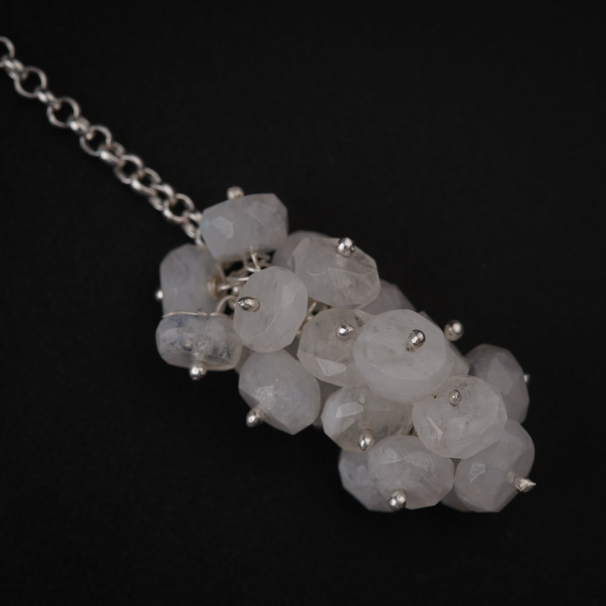 Silver Tie & Wear Necklace with Ruby & Crystals