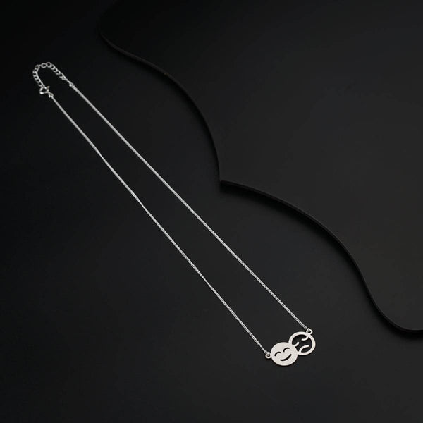 Silver chain with mood emoji charms necklace