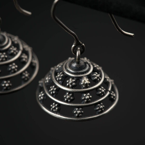 Silver Oxidized Jhumki
