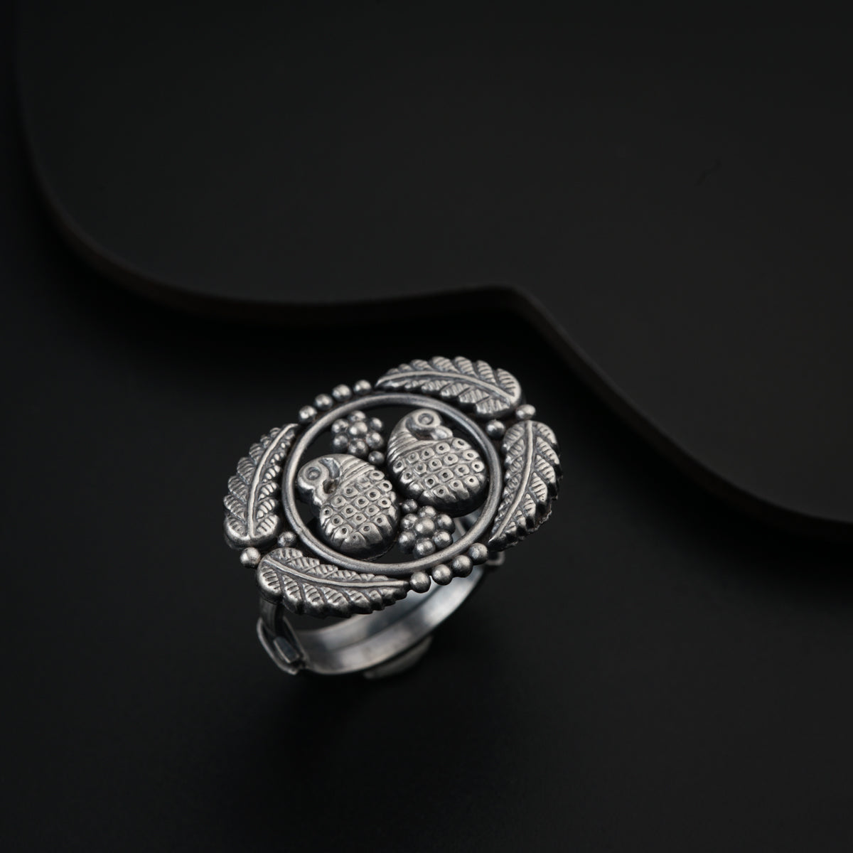 Handcrafted Silver Ring : Filigree Peacock