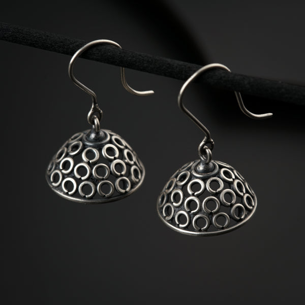 Silver Oxidized Jhumki