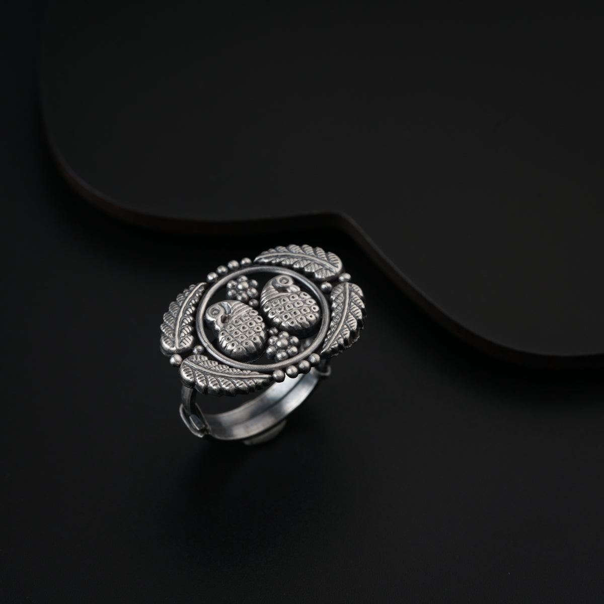 Handcrafted Silver Ring : Filigree Peacock