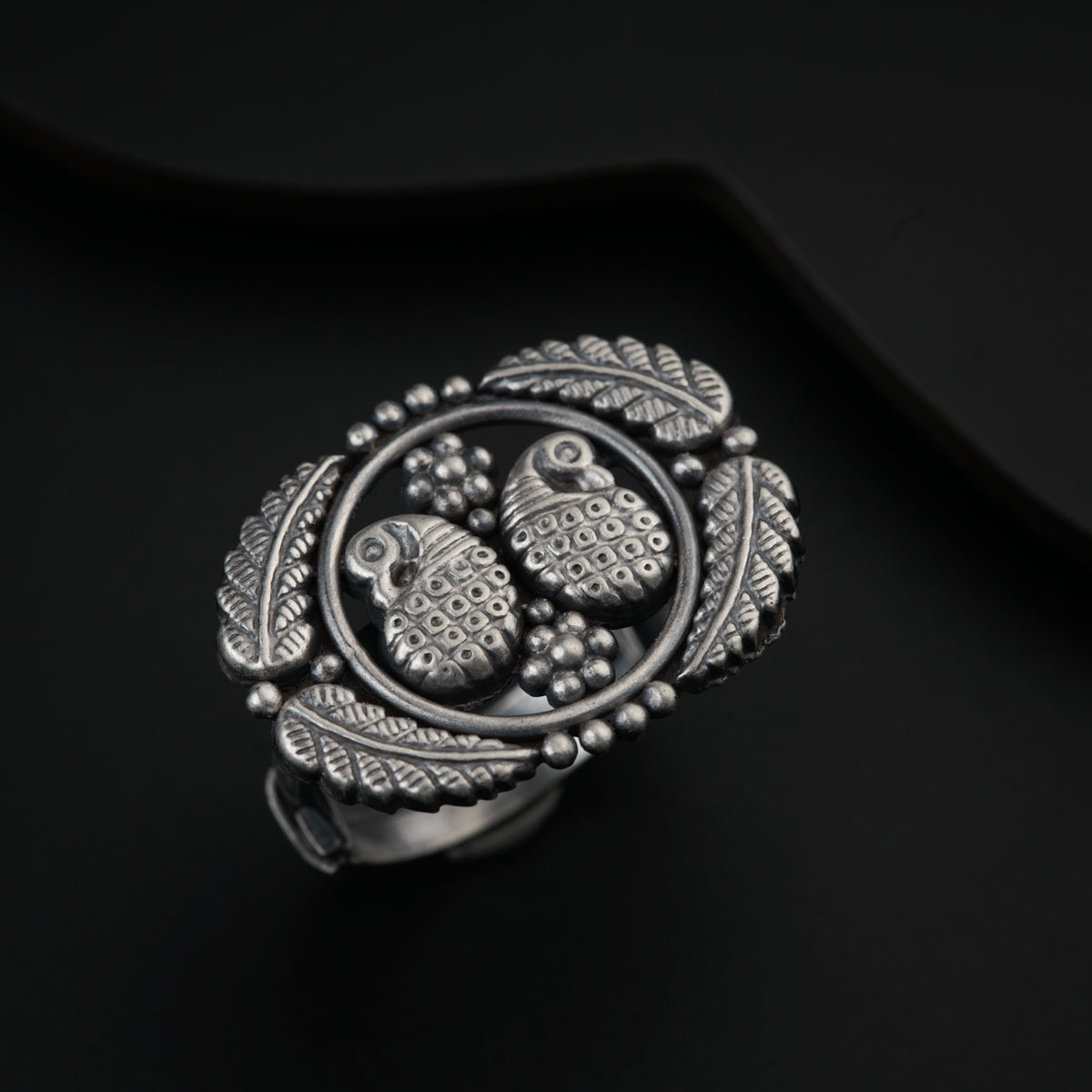 Handcrafted Silver Ring : Filigree Peacock