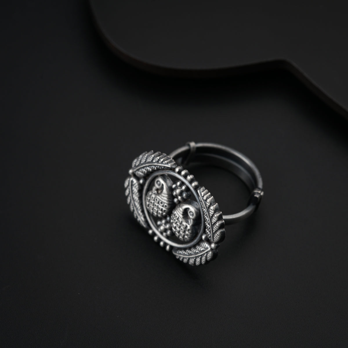 Handcrafted Silver Ring : Filigree Peacock