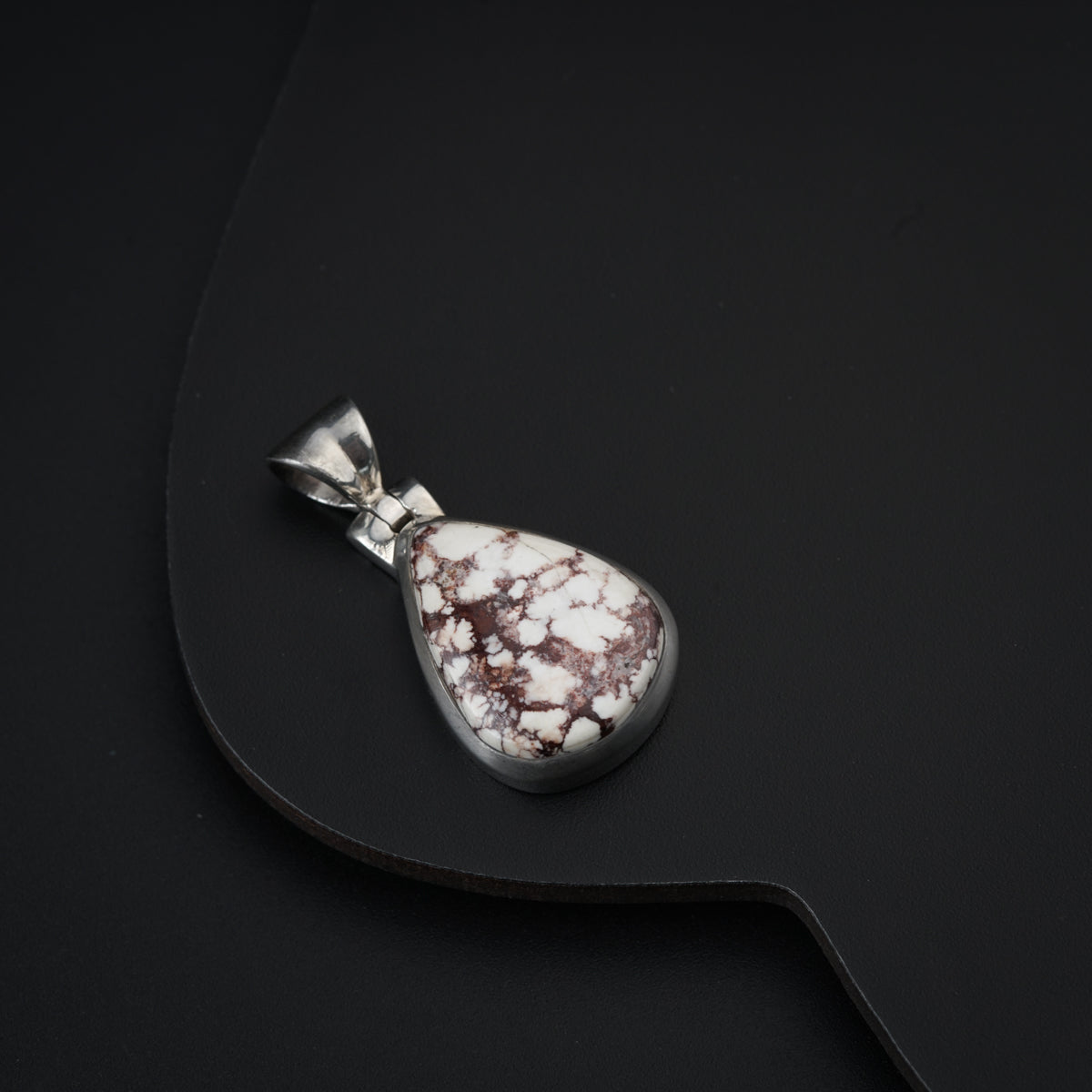 Silver Pendant with Wild Horse Jasper Stone