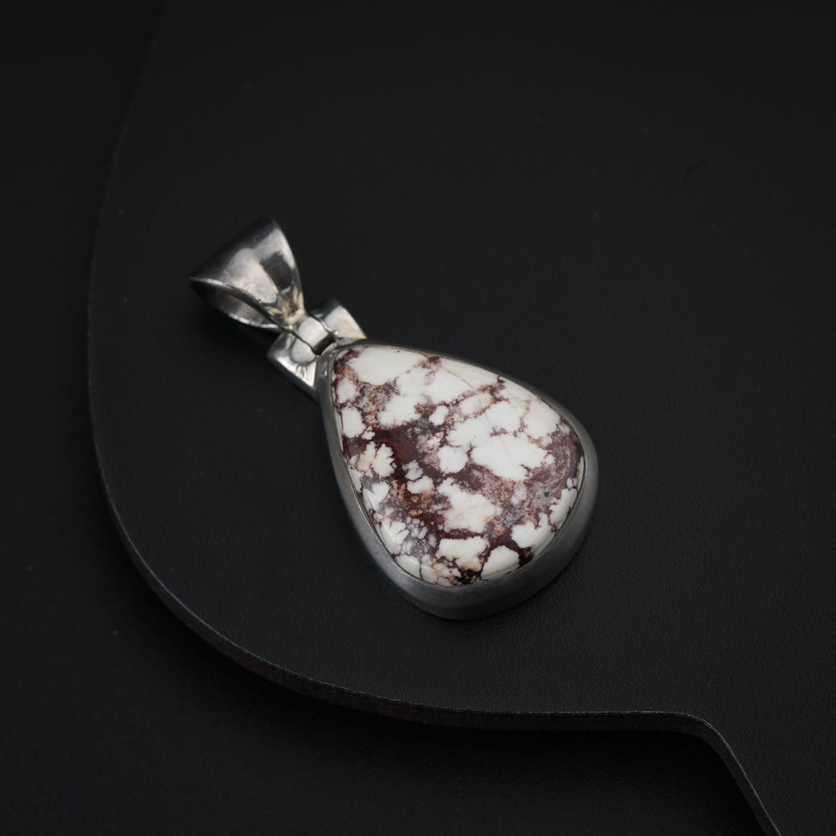 Silver Pendant with Wild Horse Jasper Stone