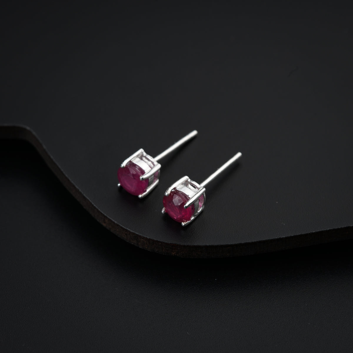 Ruby Silver Studs | 92.5 Silver