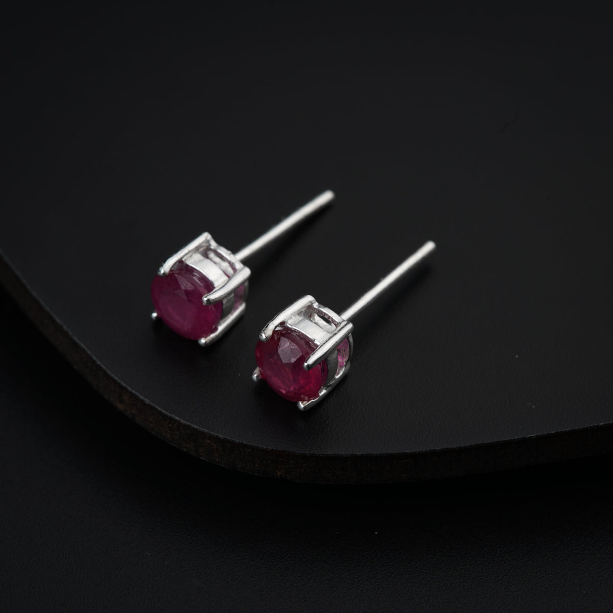 Ruby Silver Studs | 92.5 Silver