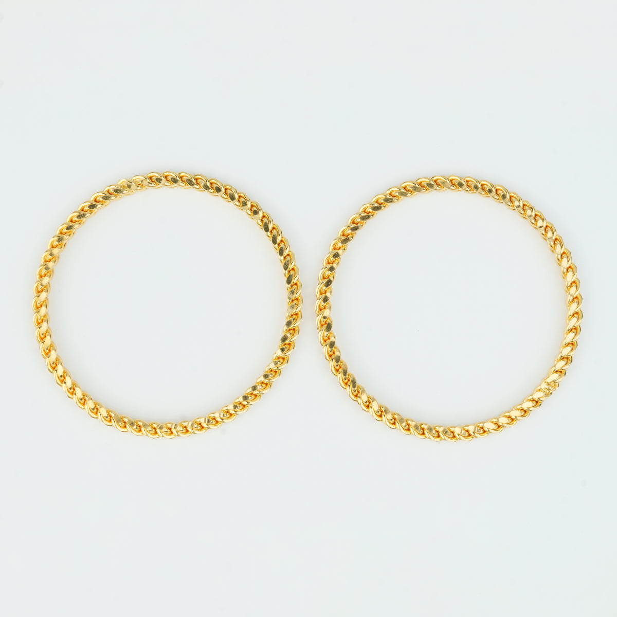 22K Gold Plated Fashion Twisted Bangle (Pair)