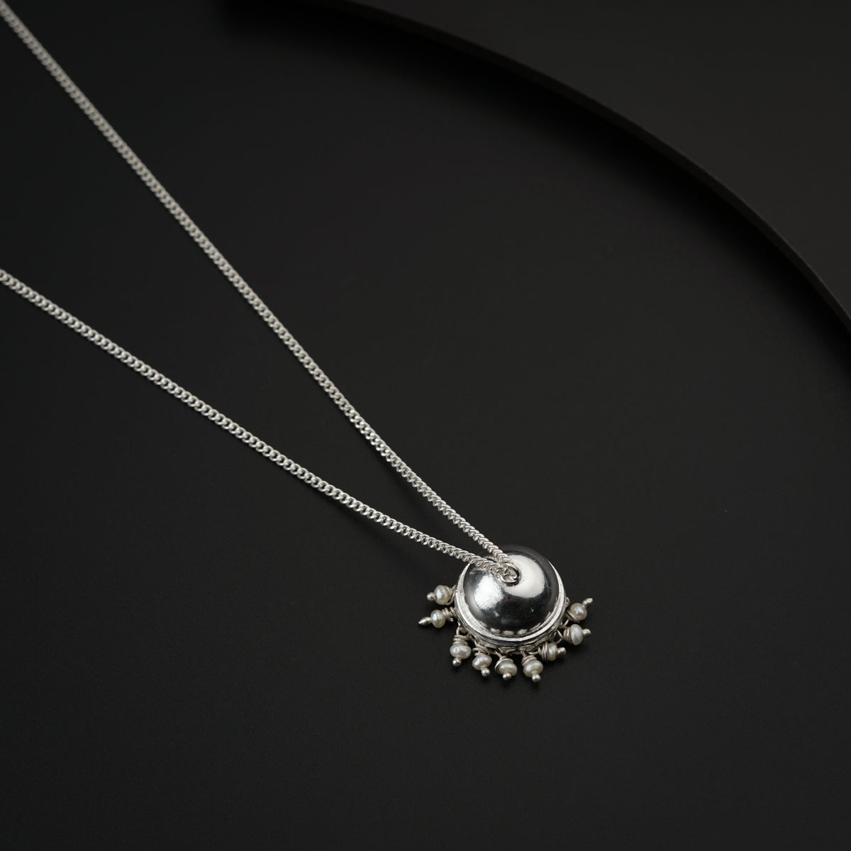 Silver Jhumki Necklace