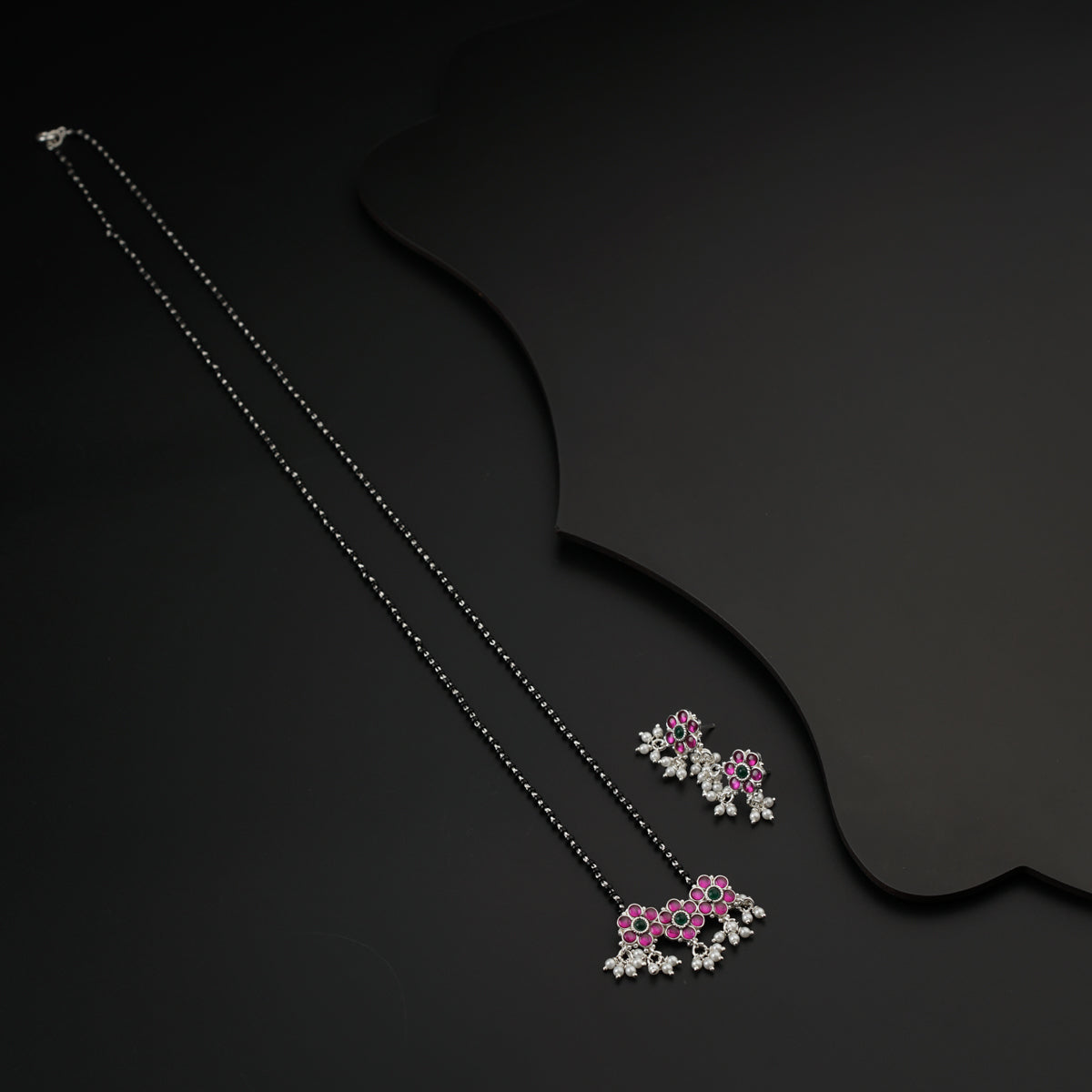 Bageecha pink kudi mangalsutra set