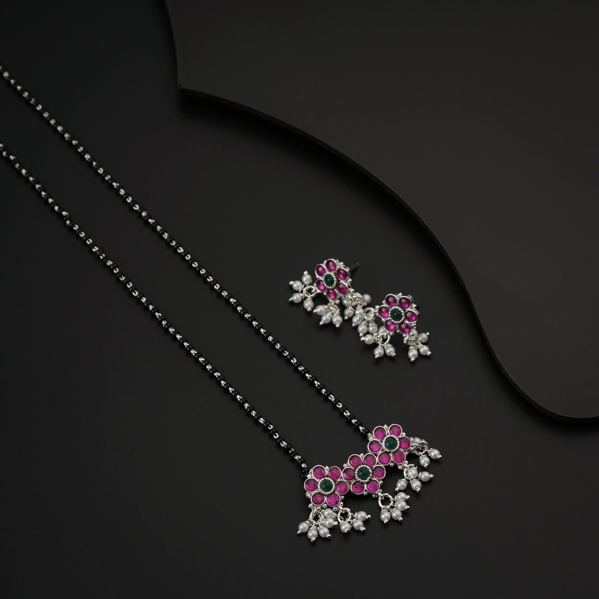 Bageecha pink kudi mangalsutra set