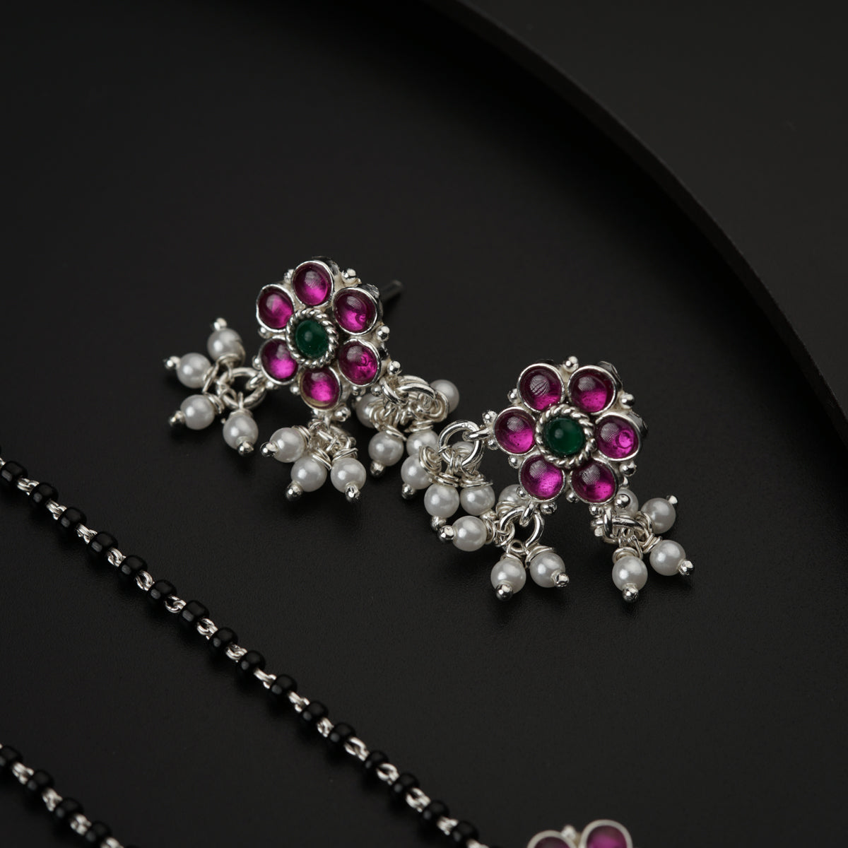 Bageecha pink kudi mangalsutra set