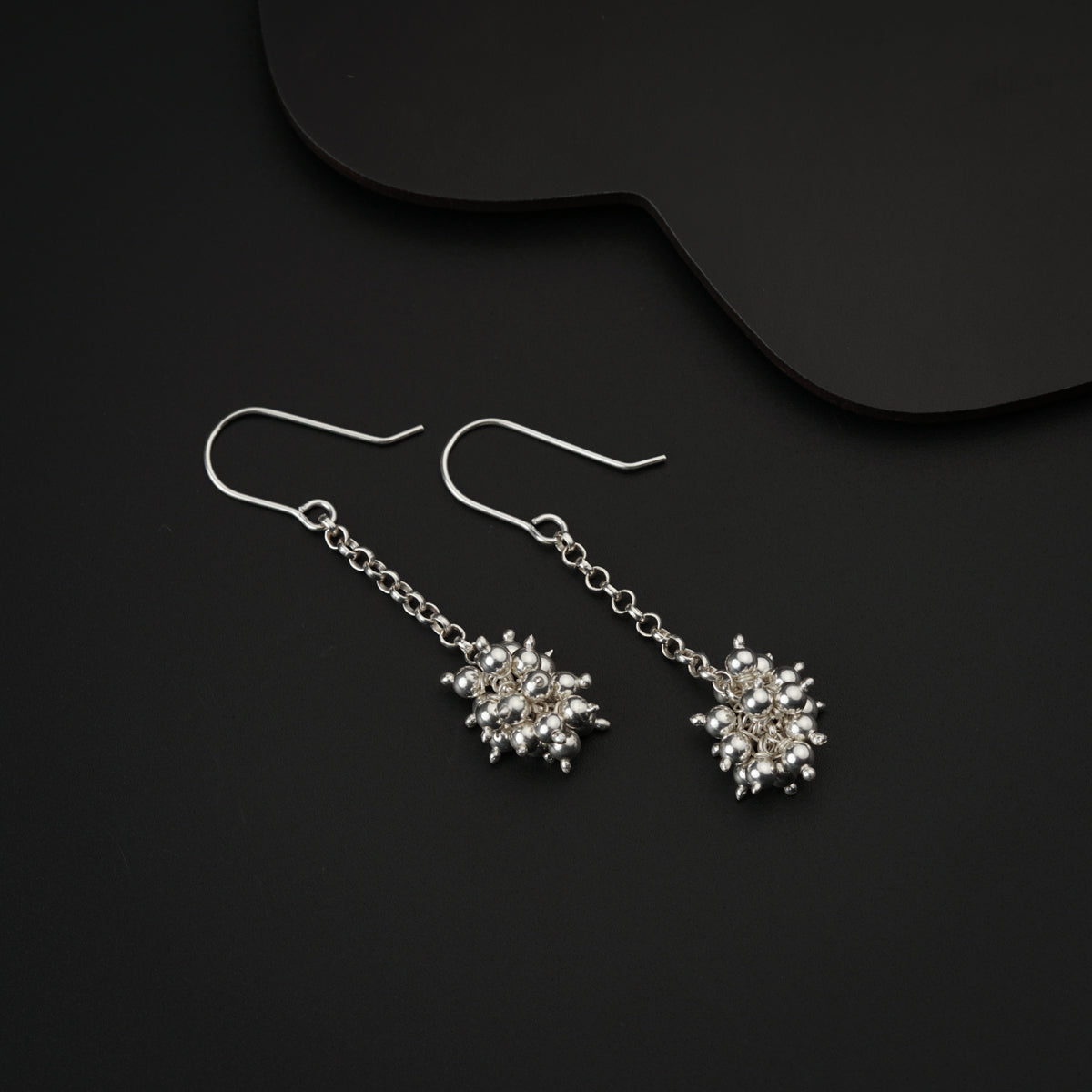 Silver Bead Bunch Earring