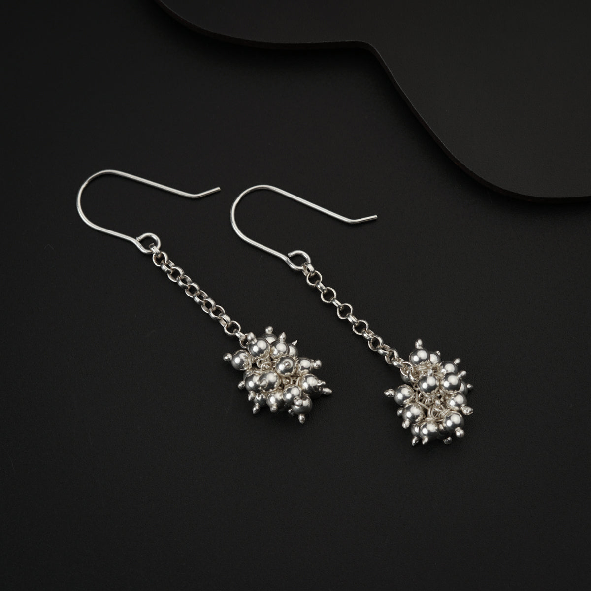 Silver Bead Bunch Earring