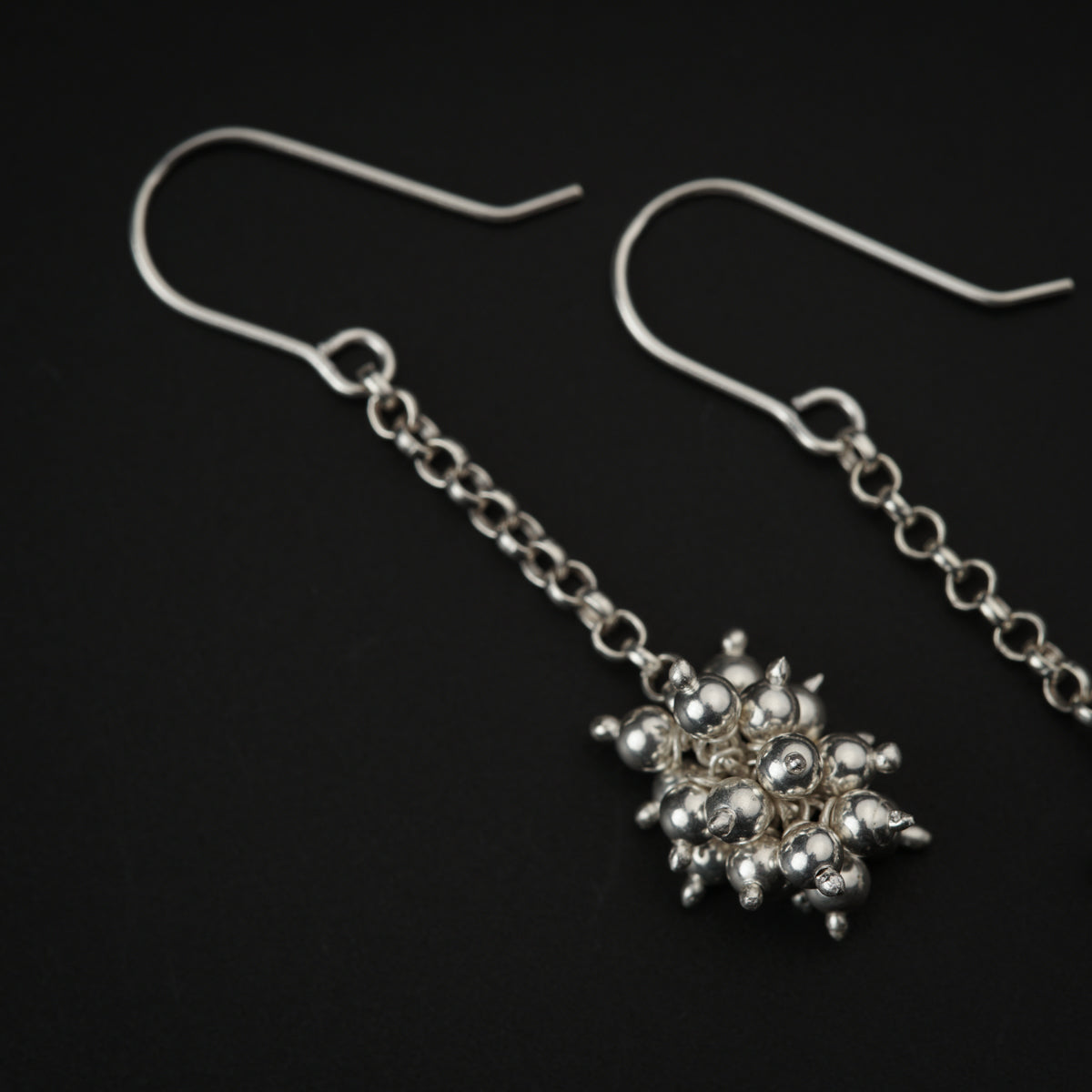 Silver Bead Bunch Earring