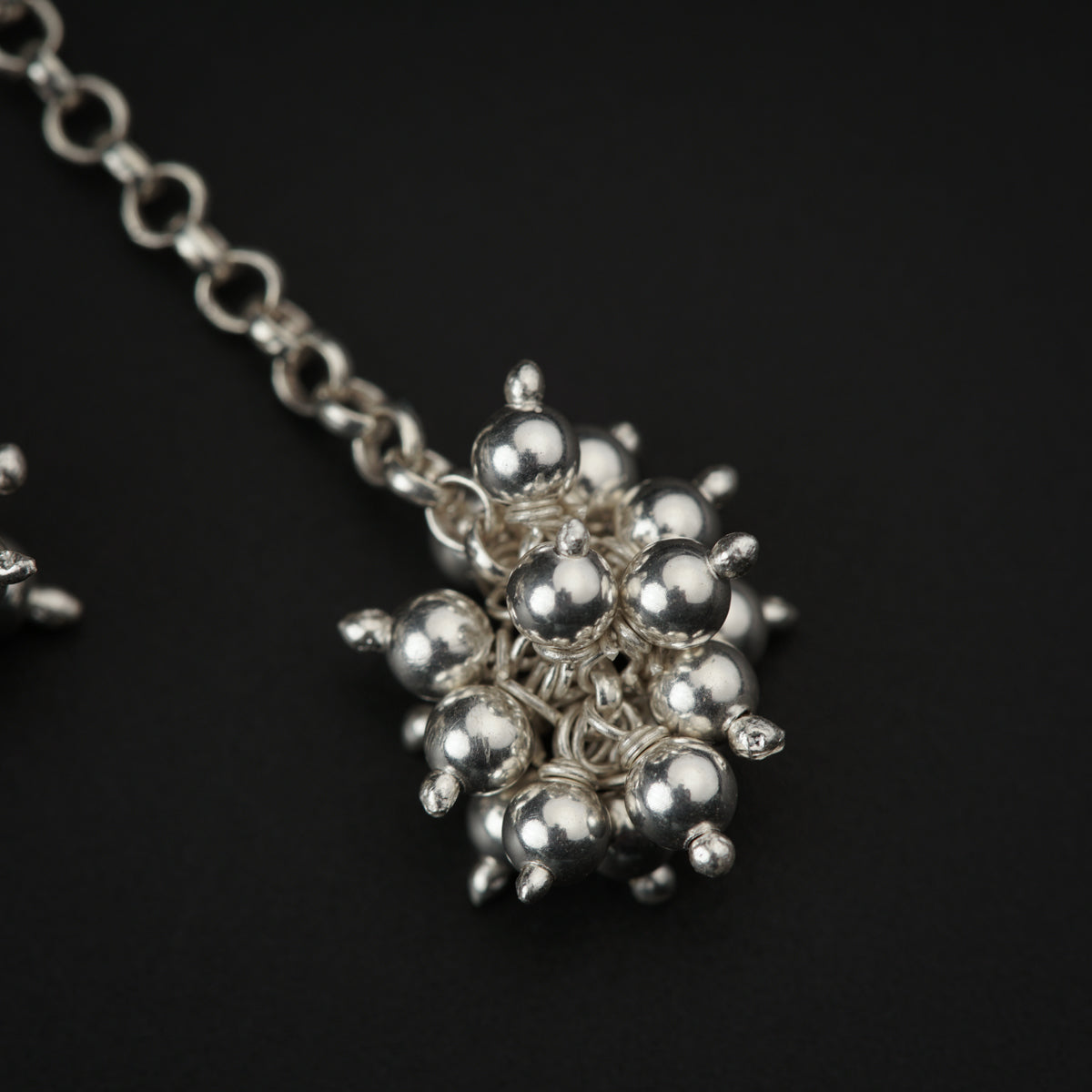 Silver Bead Bunch Earring