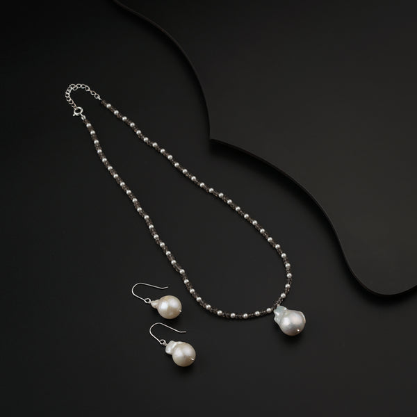 Handmade Smokey Quartz and Pearls Set