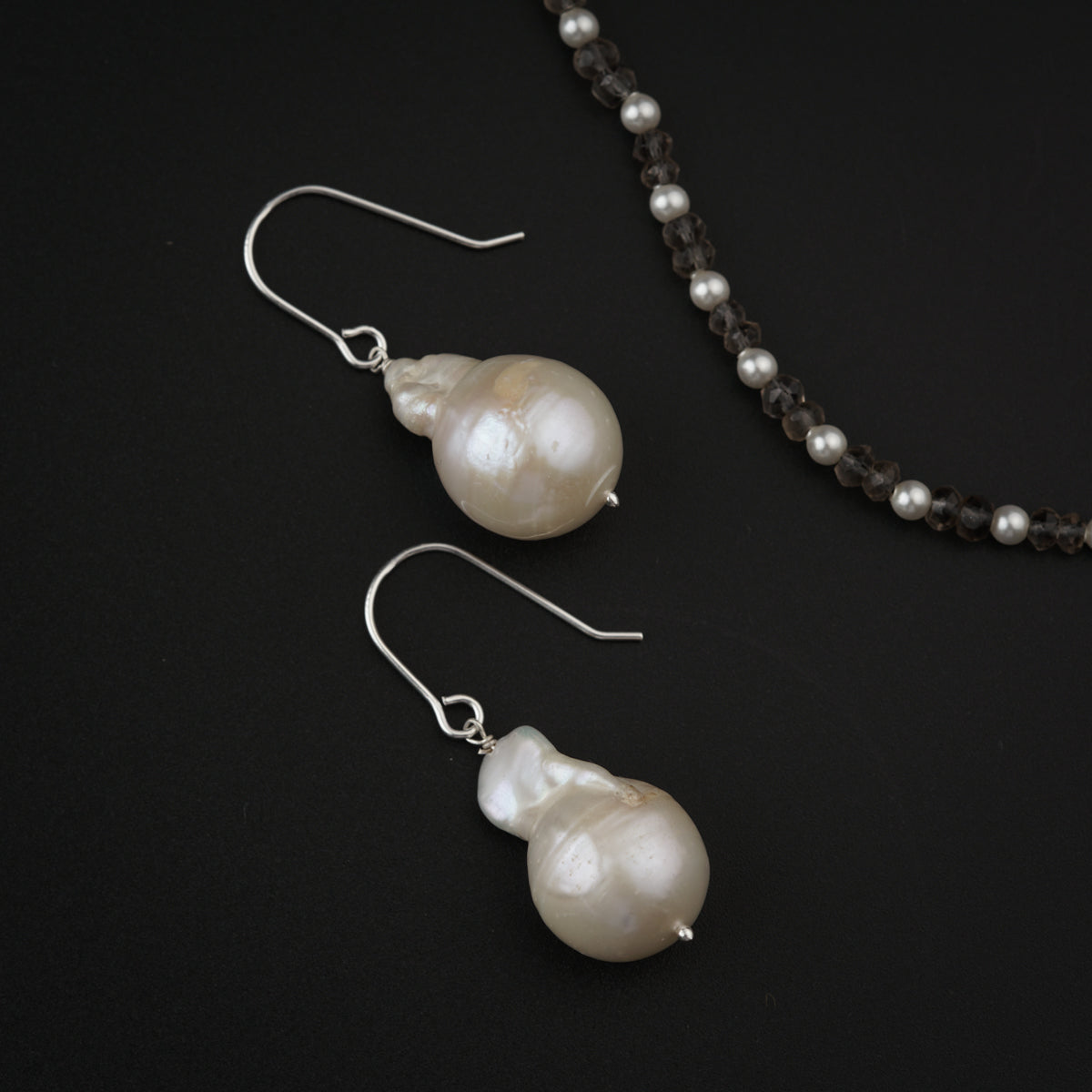 Handmade Smokey Quartz and Pearls Set