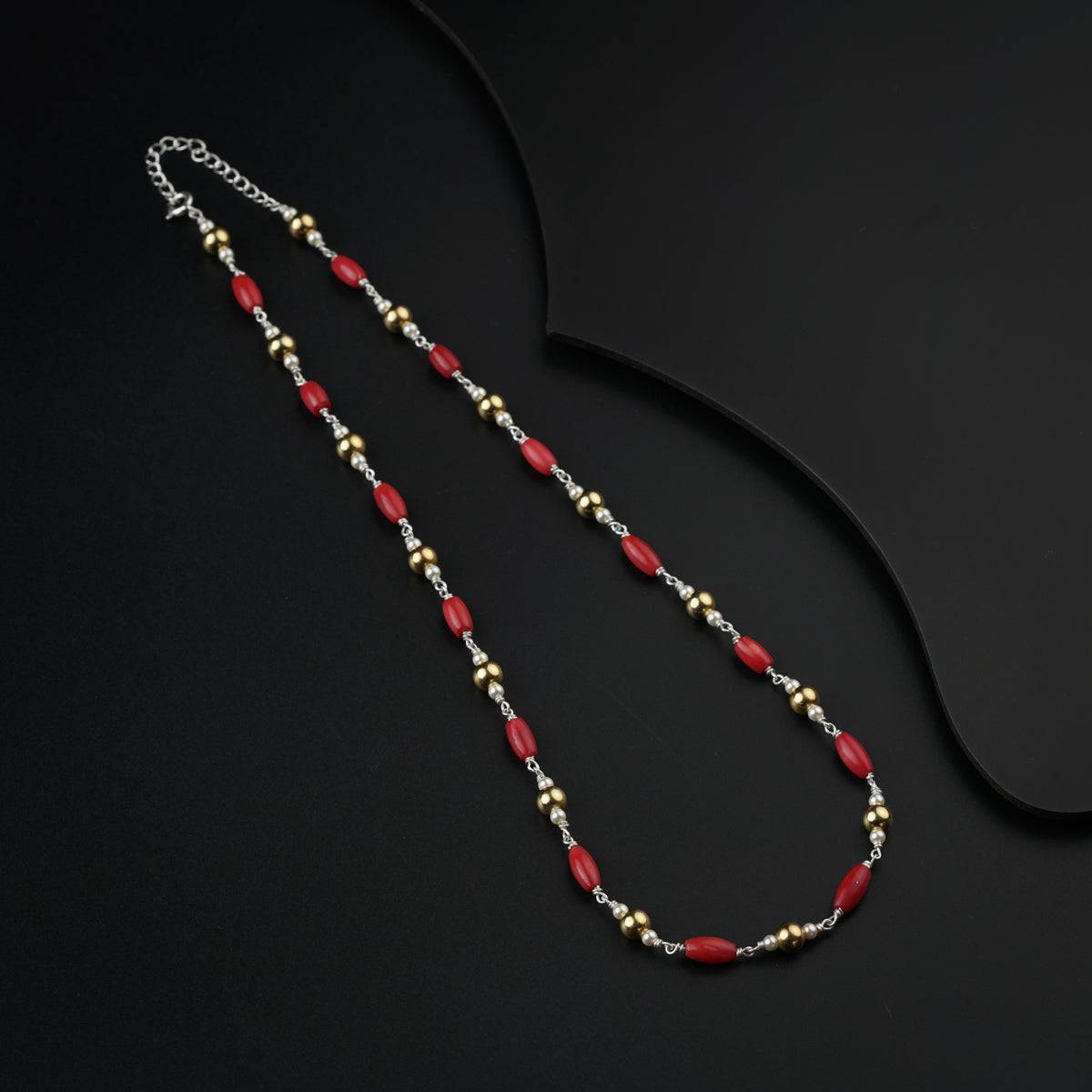 Coral Gold Plated Silver Chain (20 Inches)