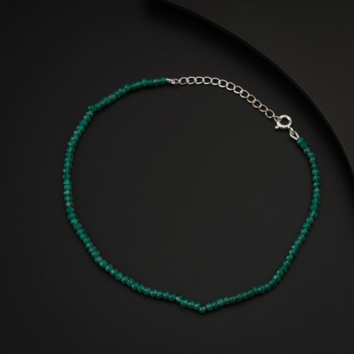Semi Precious Green Onyx Anklet