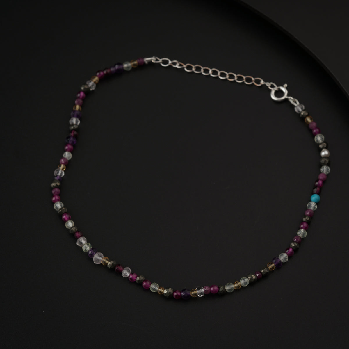 Multicolor Semi Precious Stones Anklet