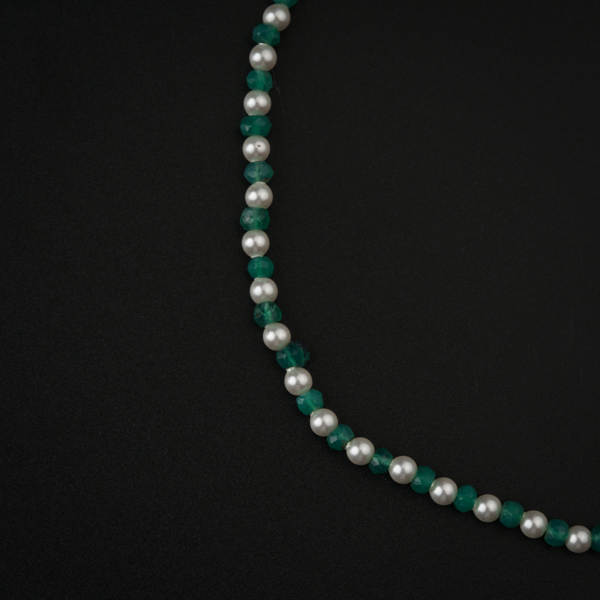 Green Onyx and Pearls Anklet