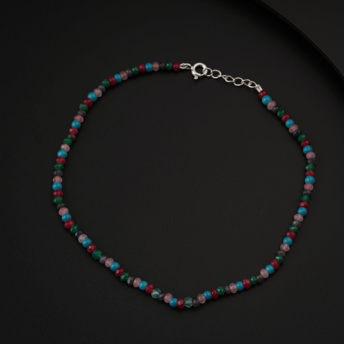 Multicolor Semi Precious Stones Anklet