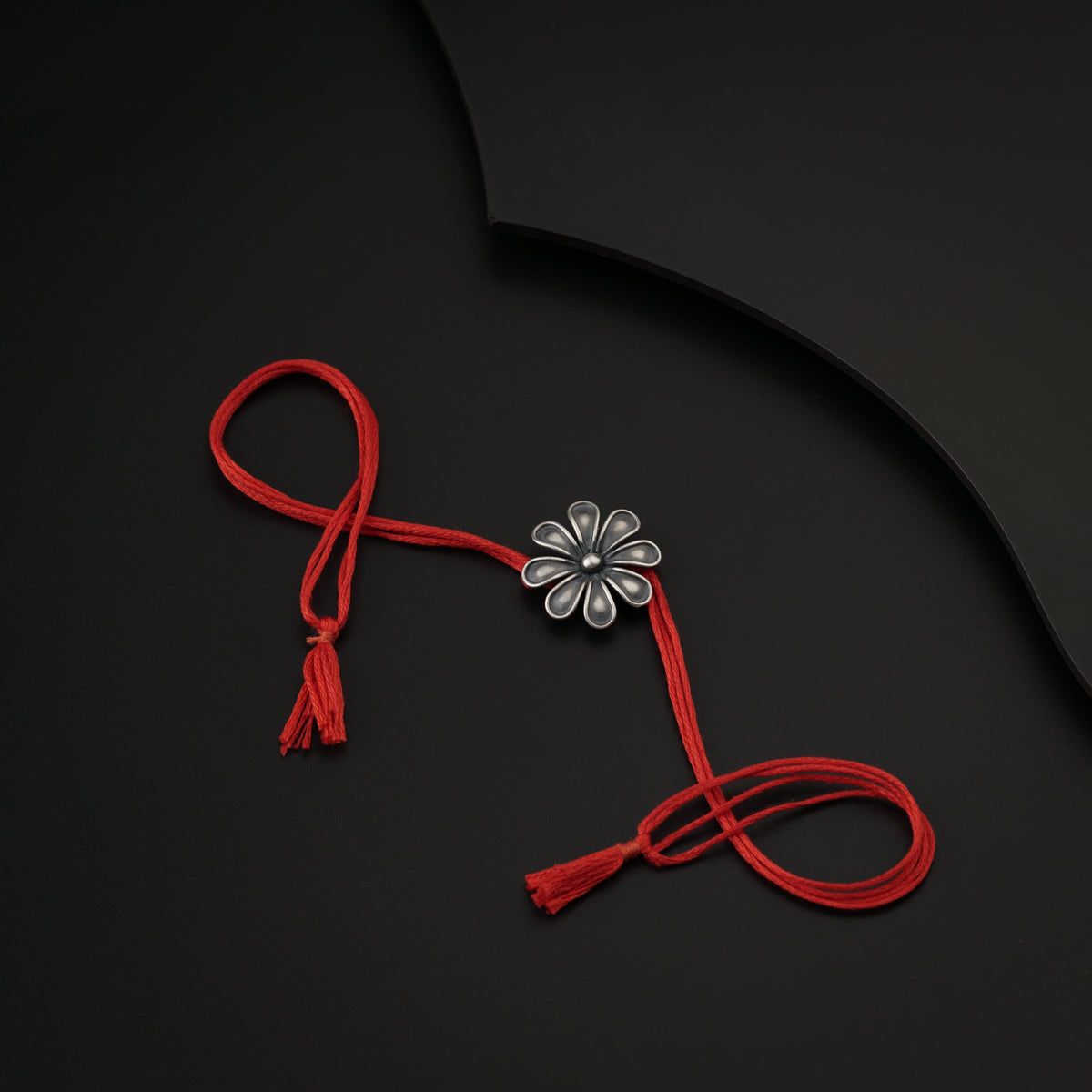 Handcrafted Silver Flower Rakhi
