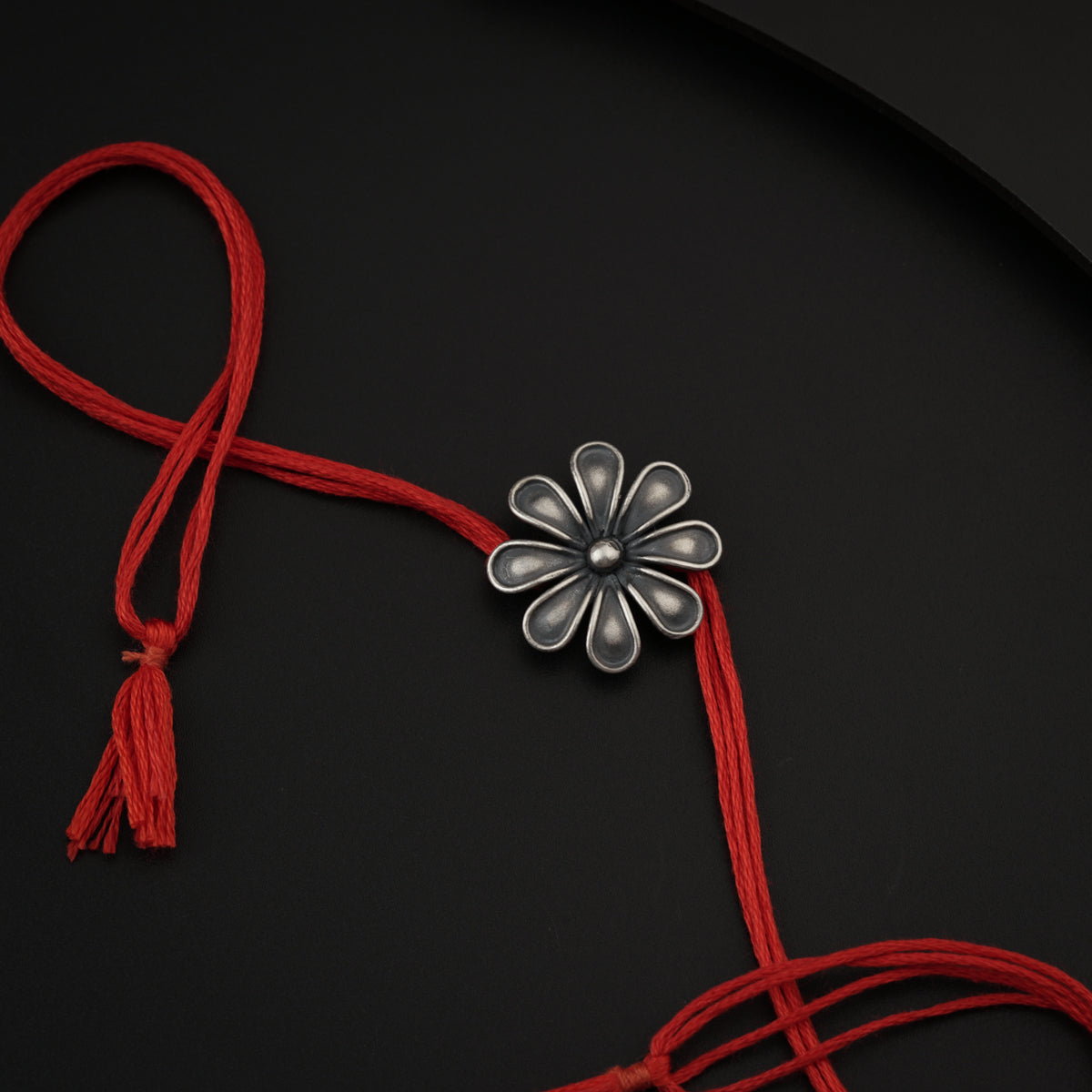 Handcrafted Silver Flower Rakhi