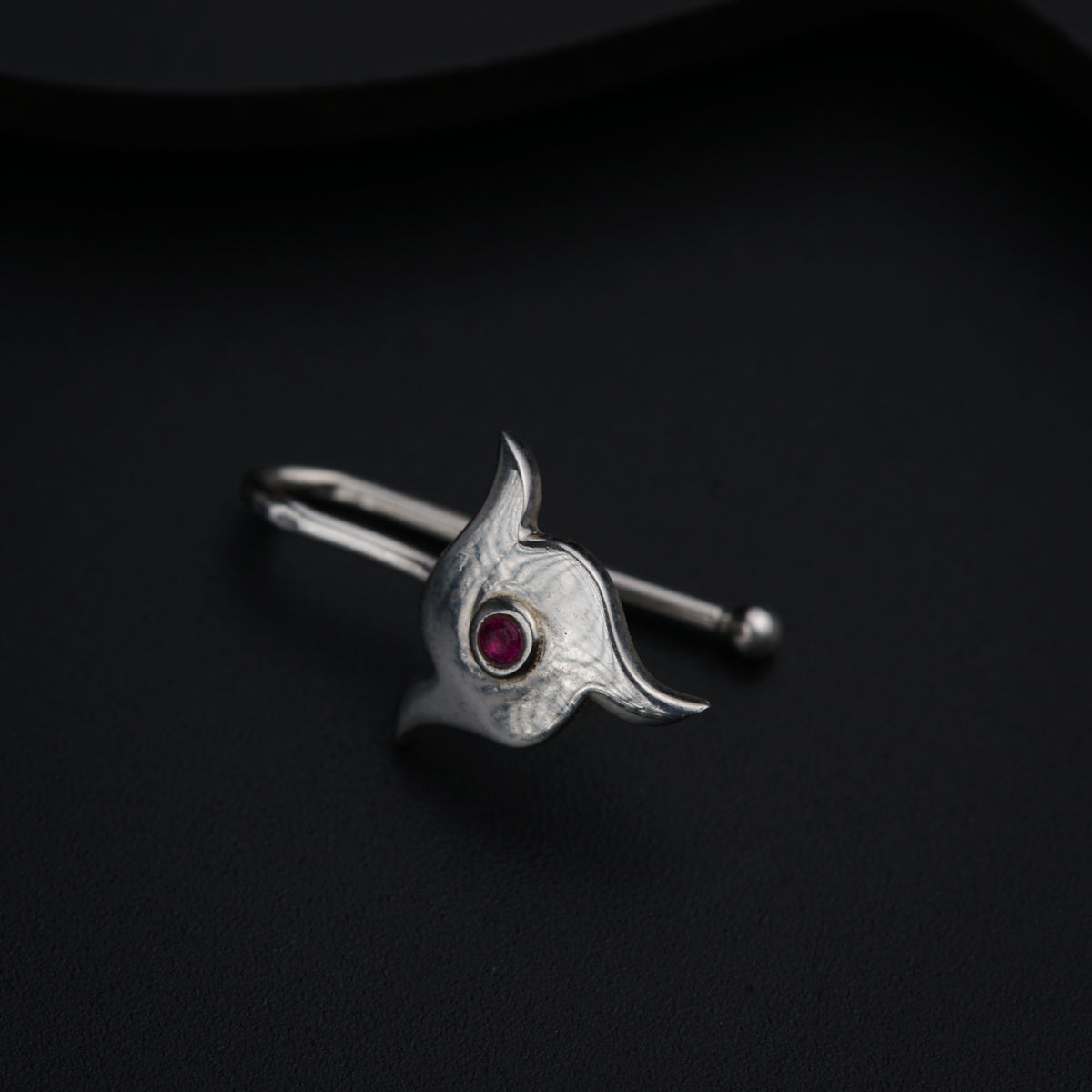 Silver Nakshatra Nose pin (Clip on)