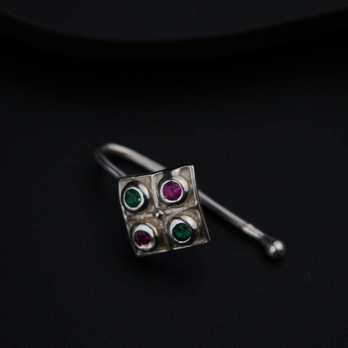 Silver Nakshatra Nose pin (Clip on)